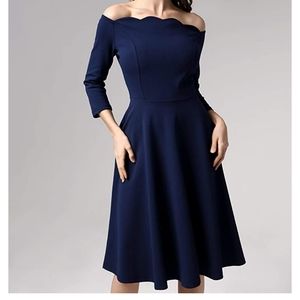 NWT-Navy blue, half sleeve swing dress